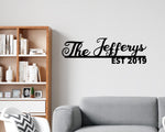 Mothers Day Gift, Gift for Mom, Family name sign, Metal Last Name Sign, Personalized Family Name Sign, Personalized Name Sign, Established