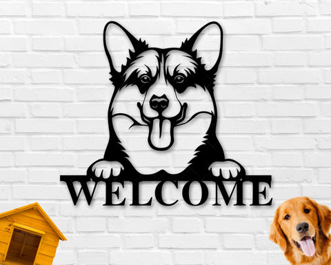 Dog Welcome Sign, Front Porch Sign, Welcome Metal Sign, Metal Dog Breed Sign, Dog Lover Sign, Gift for Pet Owner, Dog Sign, Pet owner Sign,