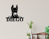 Dobermann Dog Sign, Dobermann Metal sign, Dobermann Name Sign, Pet Name Sign, Dog Lover Sign, Gift for Pet Owner, Dog Sign