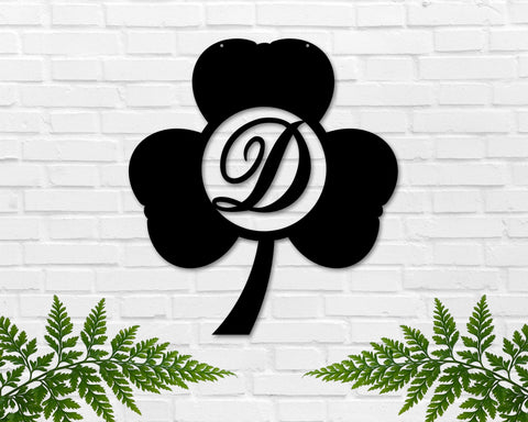 St. Patrick's Day Shamrock Monogram Door Wall Hanging Personalized, Metal sign, Lucky Name sign, Clover Sign, St pattys day décor