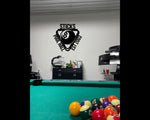 Billiards Room Sign, 8 Ball Sign, Personalized Billiard Room Sign, Pool table sign, Billiards Pool Room Decor, Pool Hall Sign, Man Cave Sign