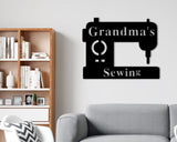 Sewing Room Metal Sign, Custom Sewing Machine Sign, Personalized Mother's Day Gift, Grandma Sewing Sign, Gift for Mom, Craft Room Sign