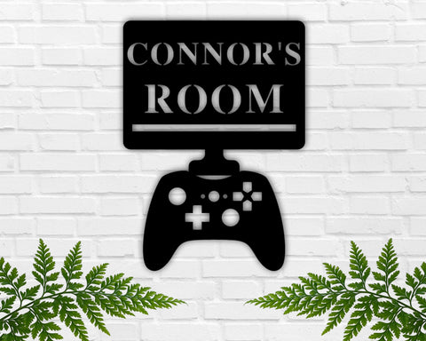 Gaming Room Metal Sign, Custom Gaming Sign, Personalized Gamer Sign, PC Gamer Sign, Gamer Gift, Boys Room Decor, Game Room Decor, Controller
