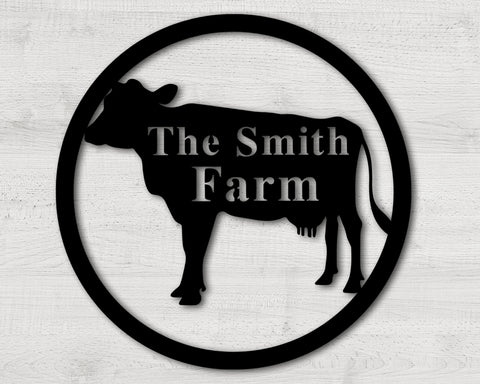 Cow Farm Metal Sign, Custom Cow Sign, Personalized Cow Barn Sign, Cow Metal Wall Art, Dairy Farmer Gift, Farmhouse Decor, Cow Ranch Sign