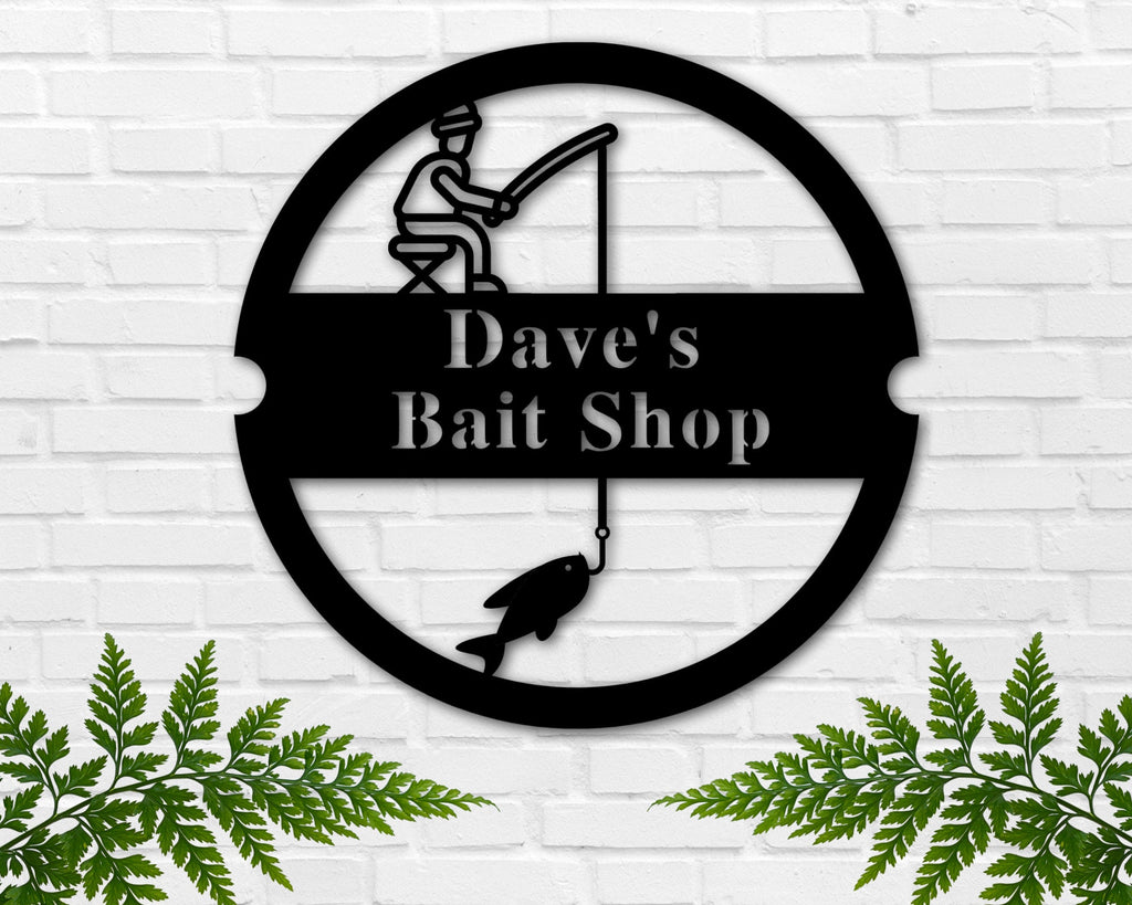 Custom Fishing Sign, Bait Shop Metal Sign, Bait & Tackle Sign, Fishing –  Engravement