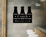 Brewery Metal Sign, Custom Brewing Co Sign, Personalized Bar Sign, Father's Day Gift, Gift for Him, Gift for Dad, Bar Decor, Beer Wall Art