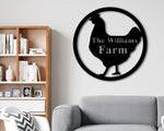 Chicken Coop Metal Sign, Custom Chicken Farm Sign, Personalized Hen House Sign, Chicken Metal Wall Art, Chicken Farmer Gift, Farmhouse Decor