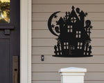 Haunted House Metal Sign, Halloween Wall Decor, Metal Halloween Decoration, Fall Door Hanger, Haunted House Wall Art, Halloween Gift