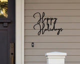 Happy Holidays Christmas Metal Sign, Outdoor Christmas Decor, Farmhouse Christmas Metal Wall Art, Metal Christmas Sign, Holiday Decor,
