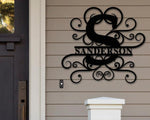 Custom Metal Name Sign Family Personalized Door Hanger Outdoor Wedding Gift