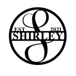 shirley est 2021/monogram sign/BLACK