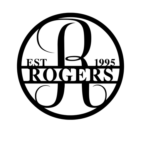 rogers est 1995/monogram sign/BLACK