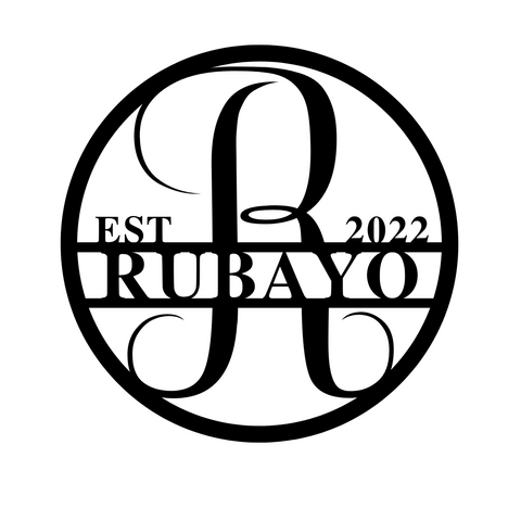 rubayo est 2022/monogram sign/BLACK