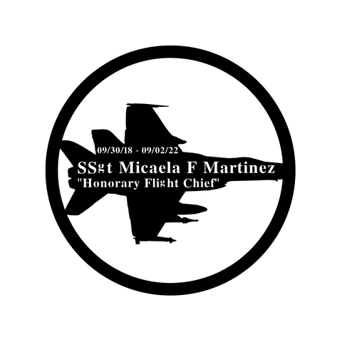 ssgt micaela f martinez/custom jet sign/BLACK