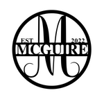 mcguire est 2022/monogram sign/BLACK