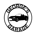 george's garage/mazda miata sign/BLACK