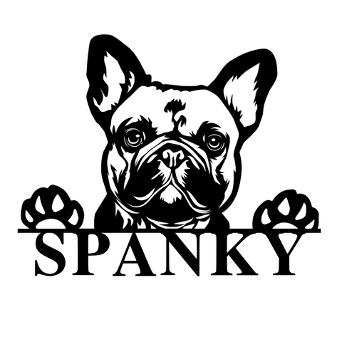 spanky/french bulldog sign/BLACK