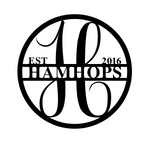 hamhops est 2016/monogram sign/BLACK