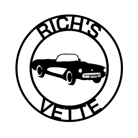 rich's vette/1957 corvette sign/RED