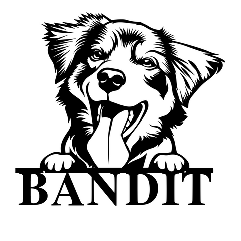 bandit/australian shepherd sign/BLACK