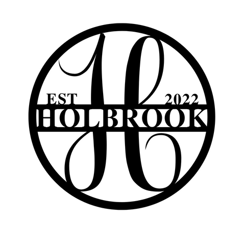 holbrook est 2022/monogram sign/BLACK