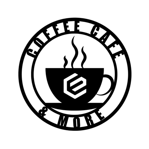coffee cafe & more/custom sign/BLACK