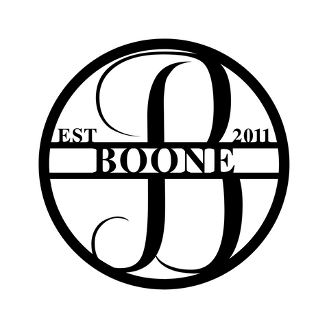 boone est 2011/monogram sign/BLACK