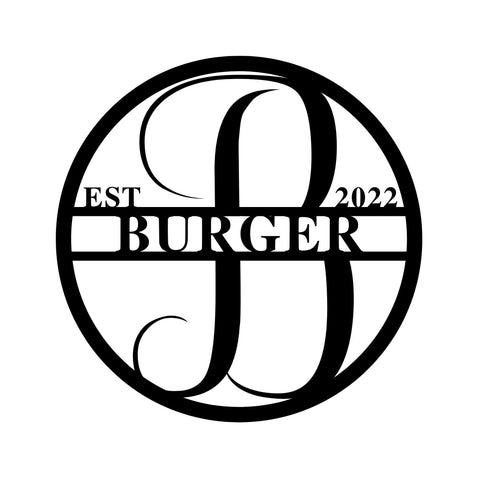 burger est 2022/monogram sign/BLACK