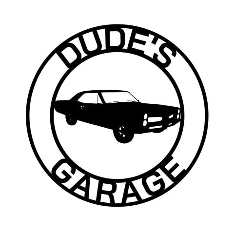 dude's garage/pontiac tempest sign/BLACK