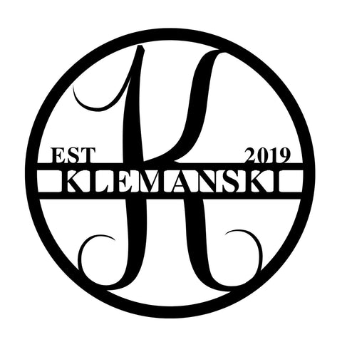 klemanski est 2019/monogram sign/BLACK