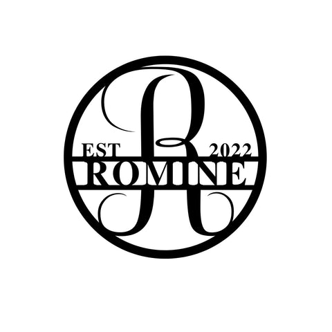 romine est 2022/monogram sign/BLACK