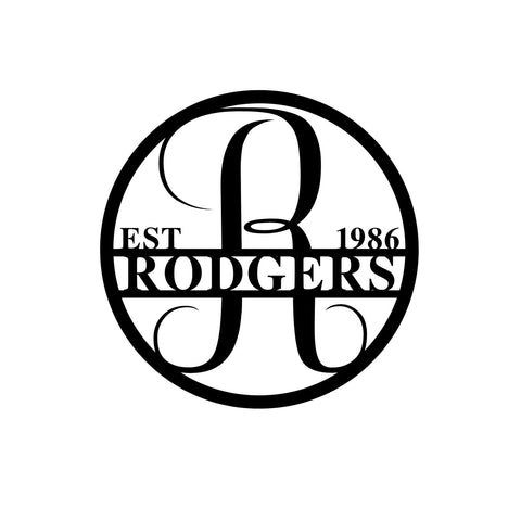 rodgers est 1986/monogram sign/BLACK