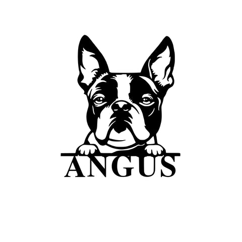 angus/boston terrier sign/BLACK