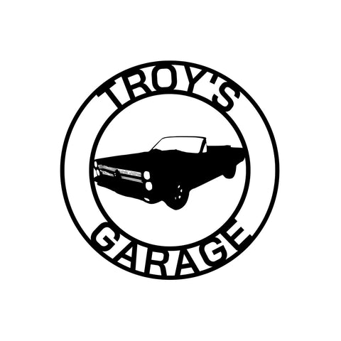 troy's garage/fairlane convertible sign/BLACK