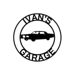 ivan's garage/lincoln continental mark iii sign/BLACK
