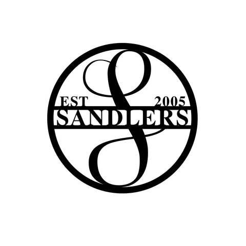 sandlers est 2005/monogram sign/BLACK