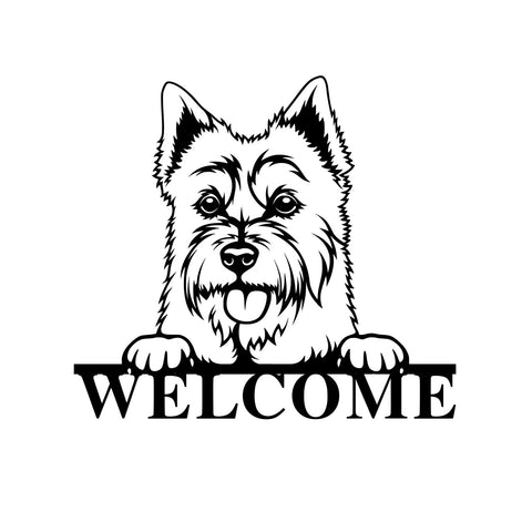 welcome/norwich terrier sign/BLACK
