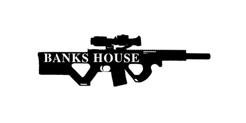 banks house/gun sign/BLACK