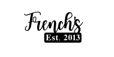 french's est. 2013/script name sign/BLACK