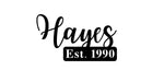 hayes est. 1990/script name sign/BLACK