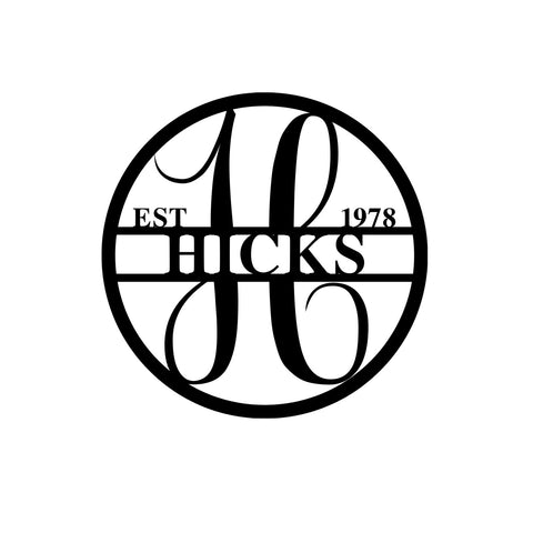 hicks est 1978/monogram sign/BLACK
