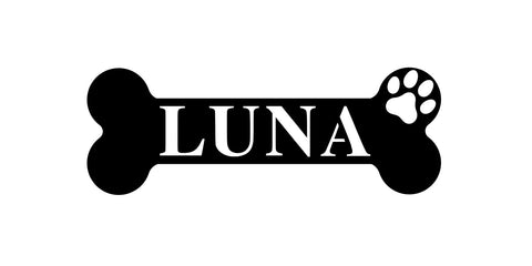luna/dog bone sign/BLACK