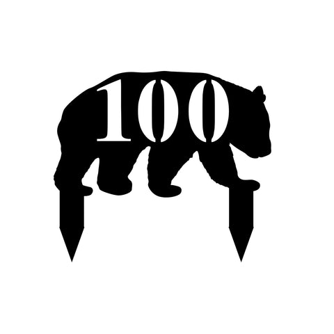100/bear yard sign/BLACK