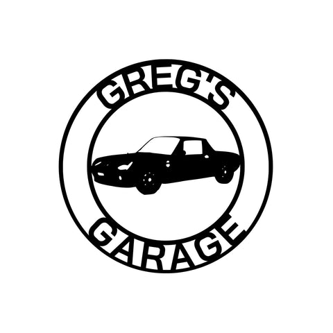 greg's garage/porsche 914 sign/BLACK