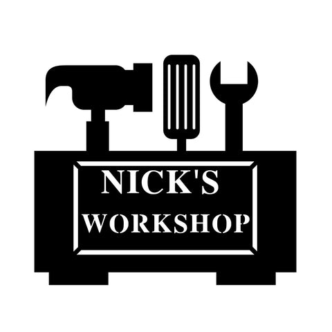 nick's workshop/garage sign/BLACK