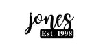jones est. 1998/script name sign/BLACK