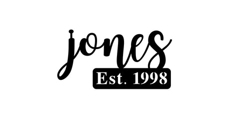 jones est. 1998/script name sign/BLACK