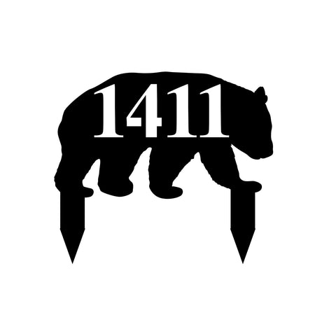 1411/bear yard sign/BLACK