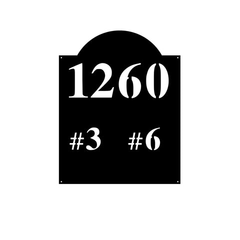1260 #3, #6/apartment sign/BLACK